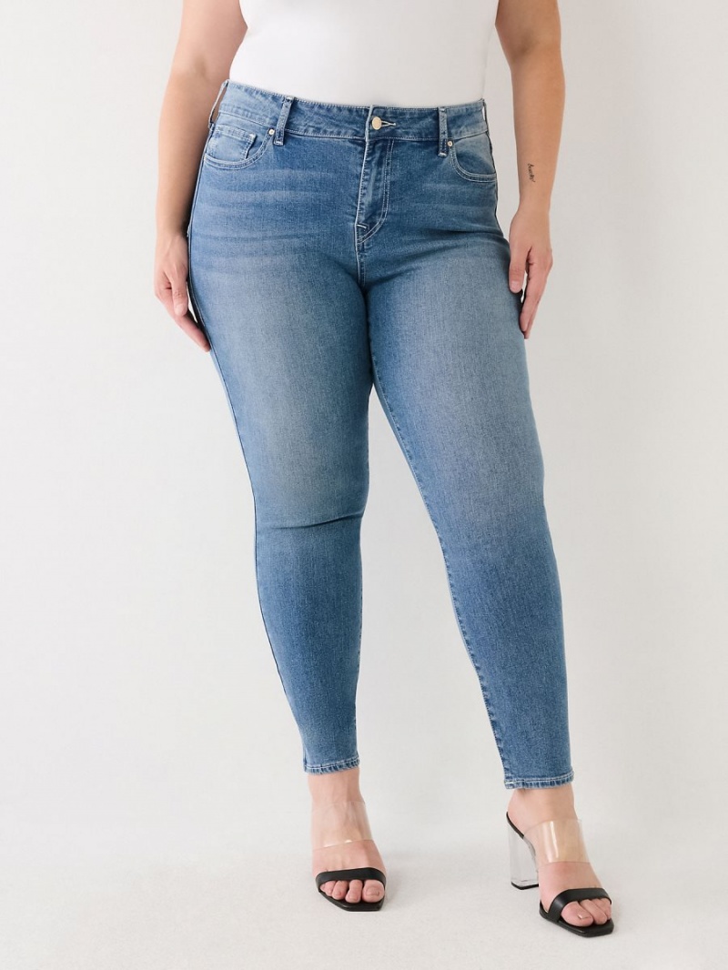 IBEM True Religion Plus Jennie Mid Rise Curvy Skinny Jeans | 1953-UQLCH