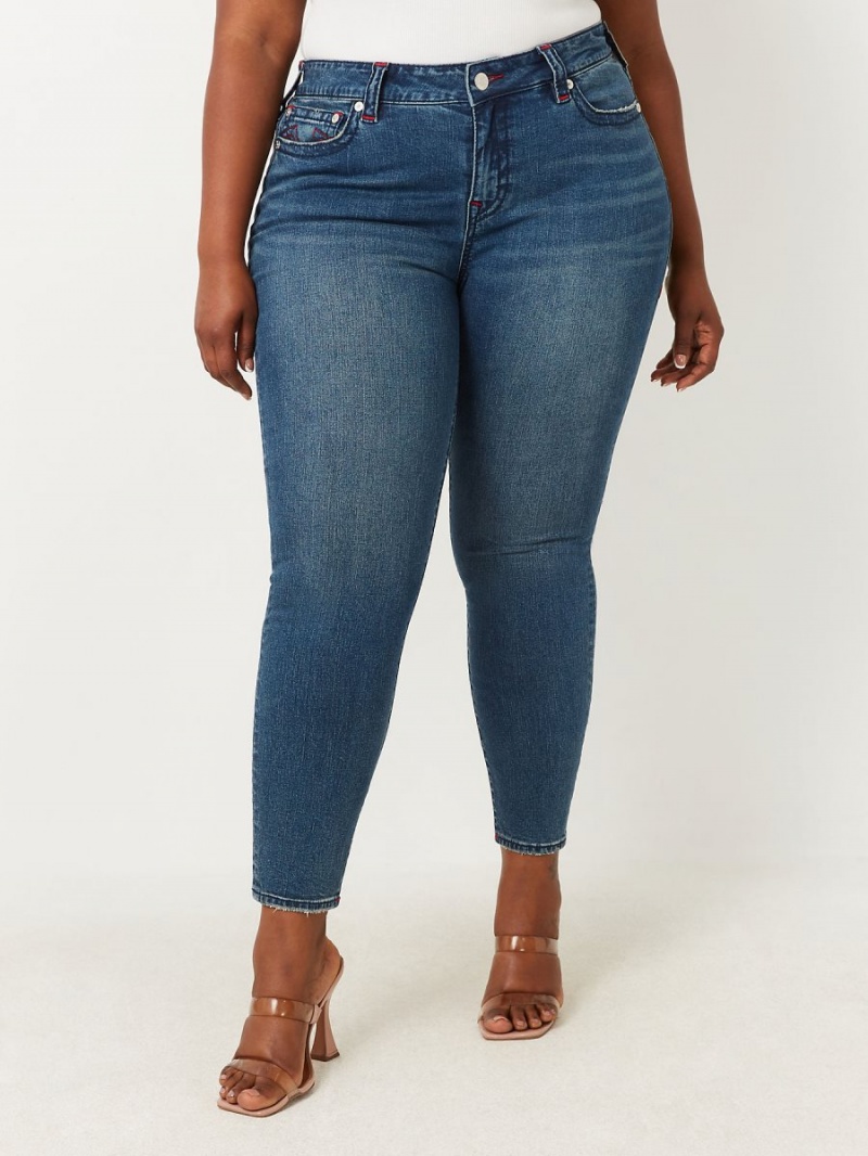 IGLM True Religion Plus Jennie Mid Rise Super Skinny Jeans | 3921-VEKXJ