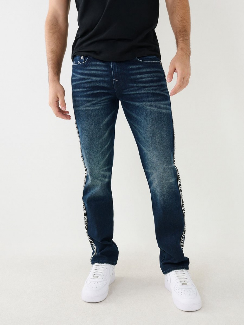 IHED True Religion Ricky Side Stripe Straight Jeans | 9075-KLSDU