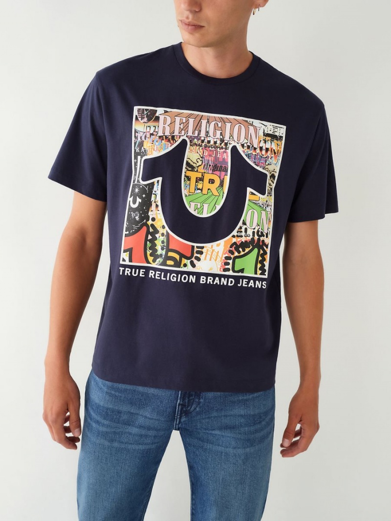 IRIS True Religion Graphic Relaxed T Shirts | 8417-BEYMZ