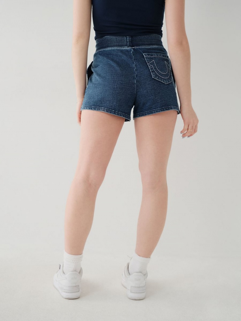 Indigo True Religion Indigo Big T Shorts | 5137-YEXTM