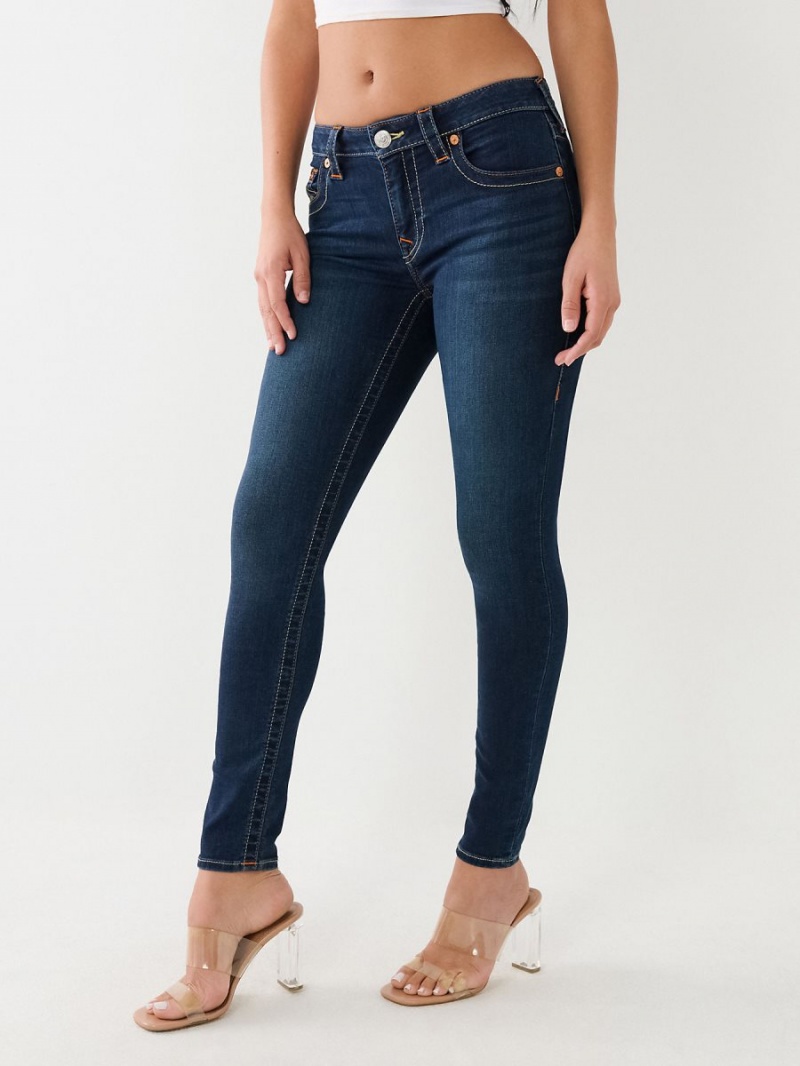 Indigo Upgrade True Religion Jennie Mid Rise Curvy Skinny Jeans | 8260-FRUHK