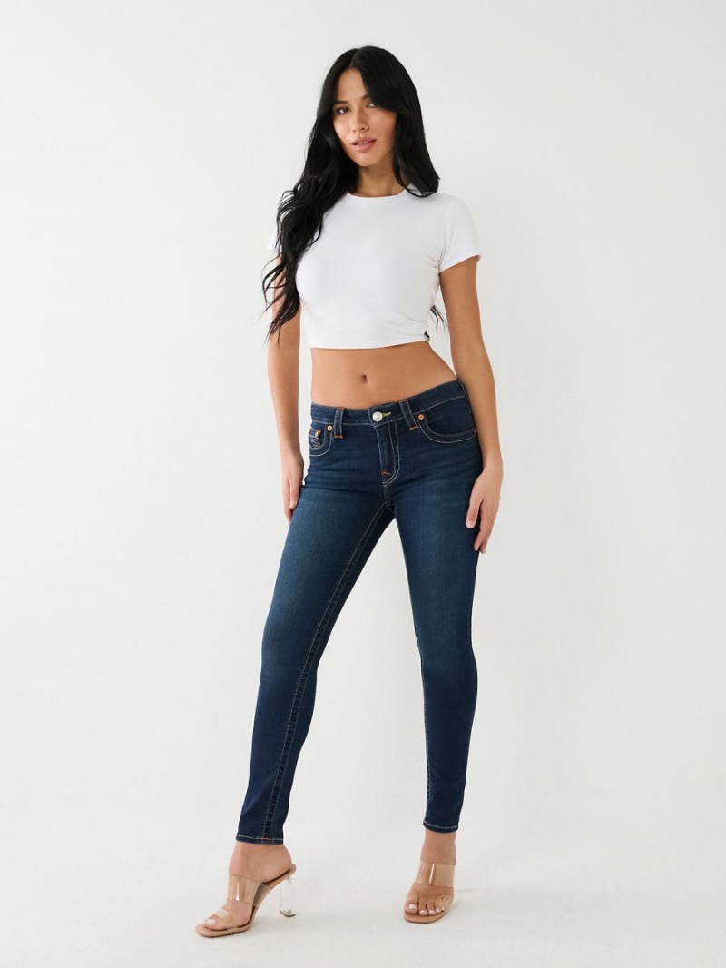 Indigo Upgrade True Religion Jennie Mid Rise Curvy Skinny Jeans | 8260-FRUHK