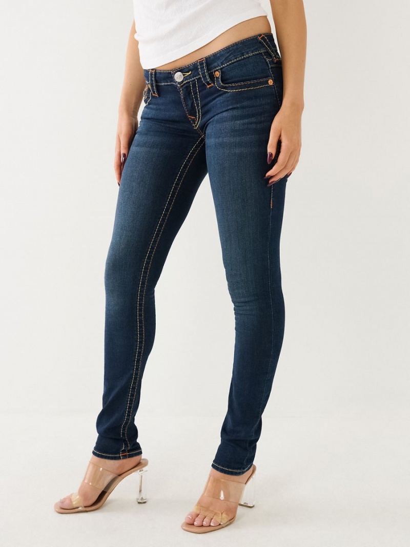 Indigo Upgrade True Religion Stella Big T Low Rise Skinny Jeans | 5914-WUBDM