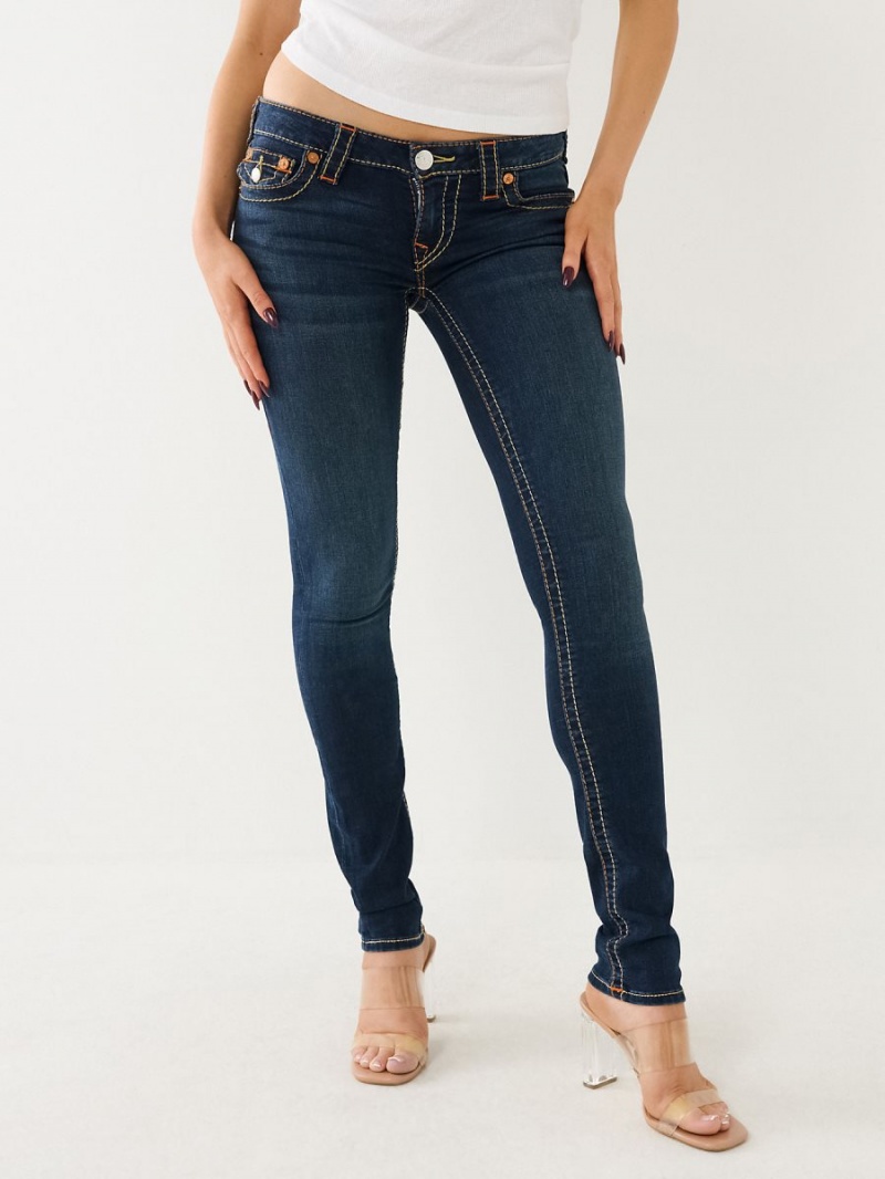 Indigo Upgrade True Religion Stella Big T Low Rise Skinny Jeans | 5914-WUBDM