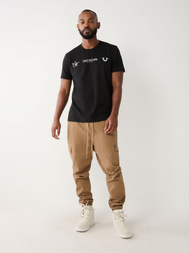 KHAKI True Religion Cargo Jogger Pants | 9052-VEHAF