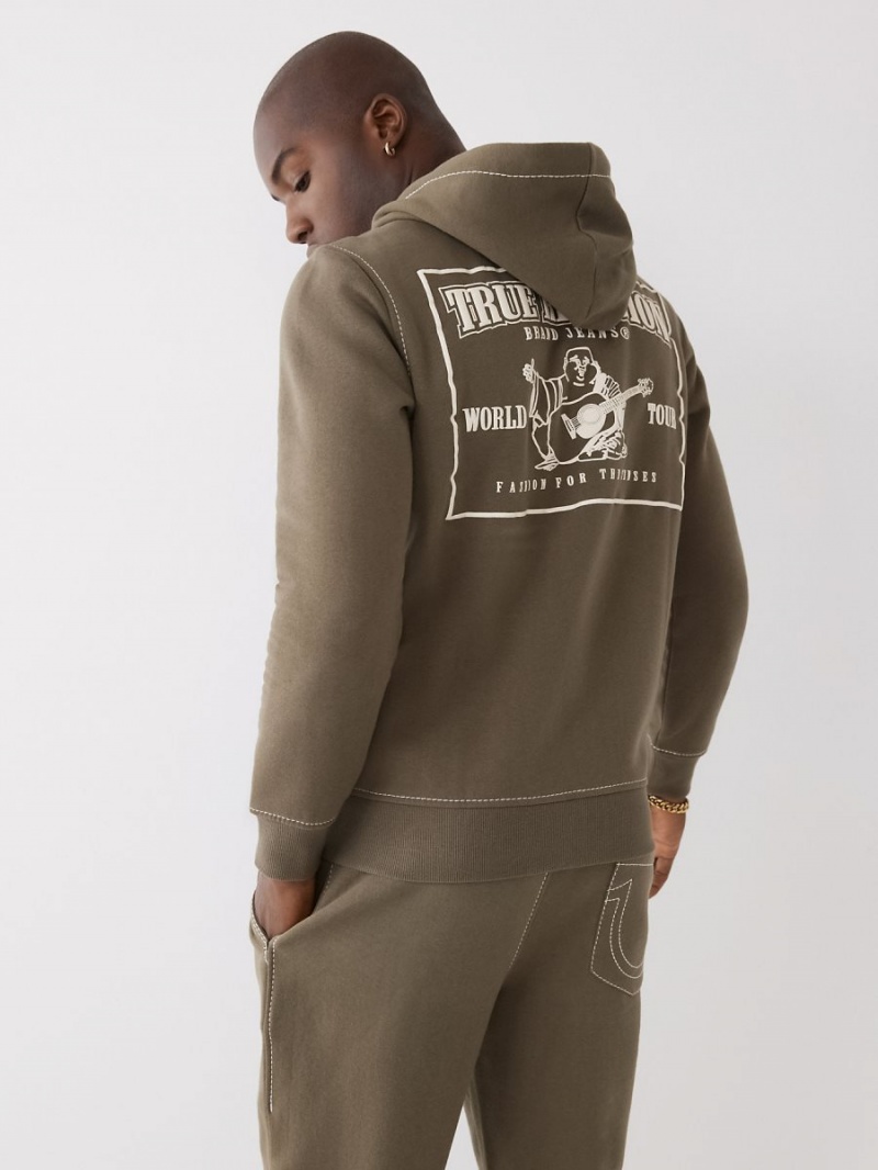 Kalamata True Religion Big T Zip Hoodie | 2908-DXVLN