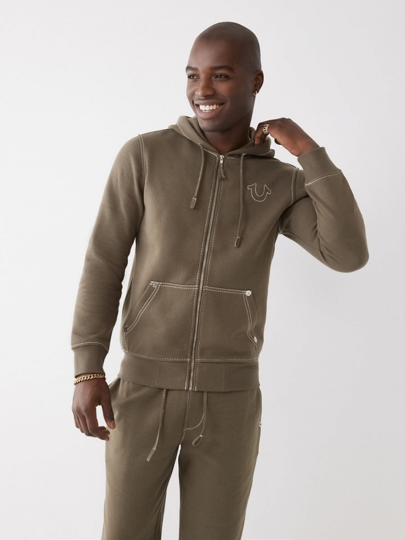 Kalamata True Religion Big T Zip Hoodie | 3561-PQMKE