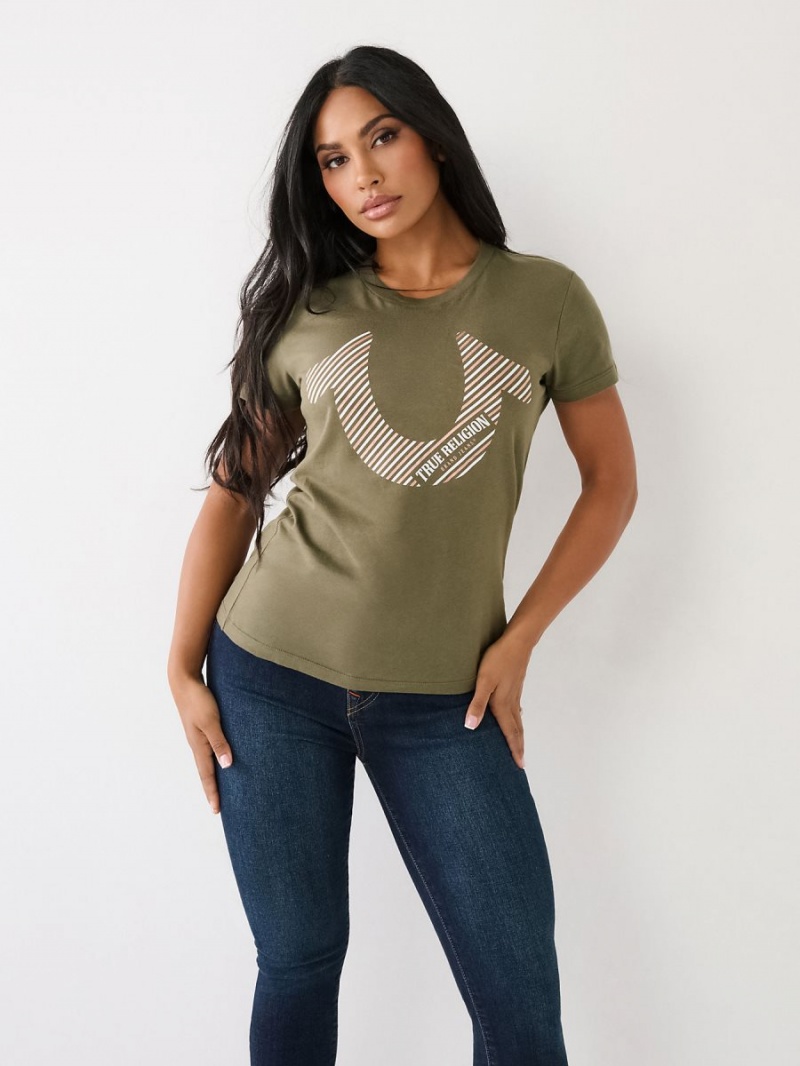 Kalamata True Religion Horseshoe Logo T Shirts | 6540-PKOAT