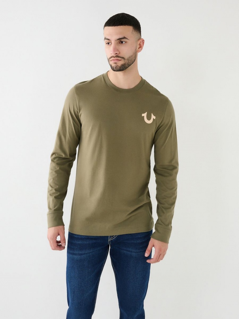 Kalamata True Religion Logo Long Sleeve T Shirts | 0821-CHTRV