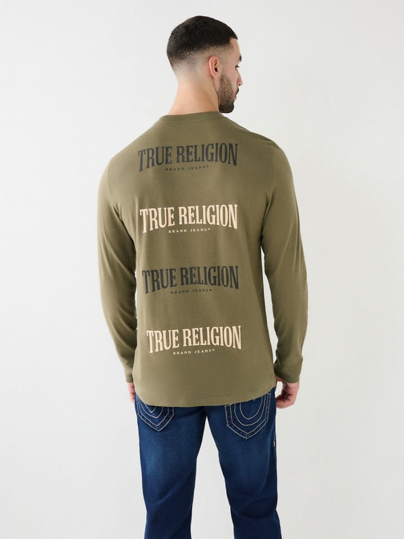 Kalamata True Religion Logo Long Sleeve T Shirts | 0821-CHTRV