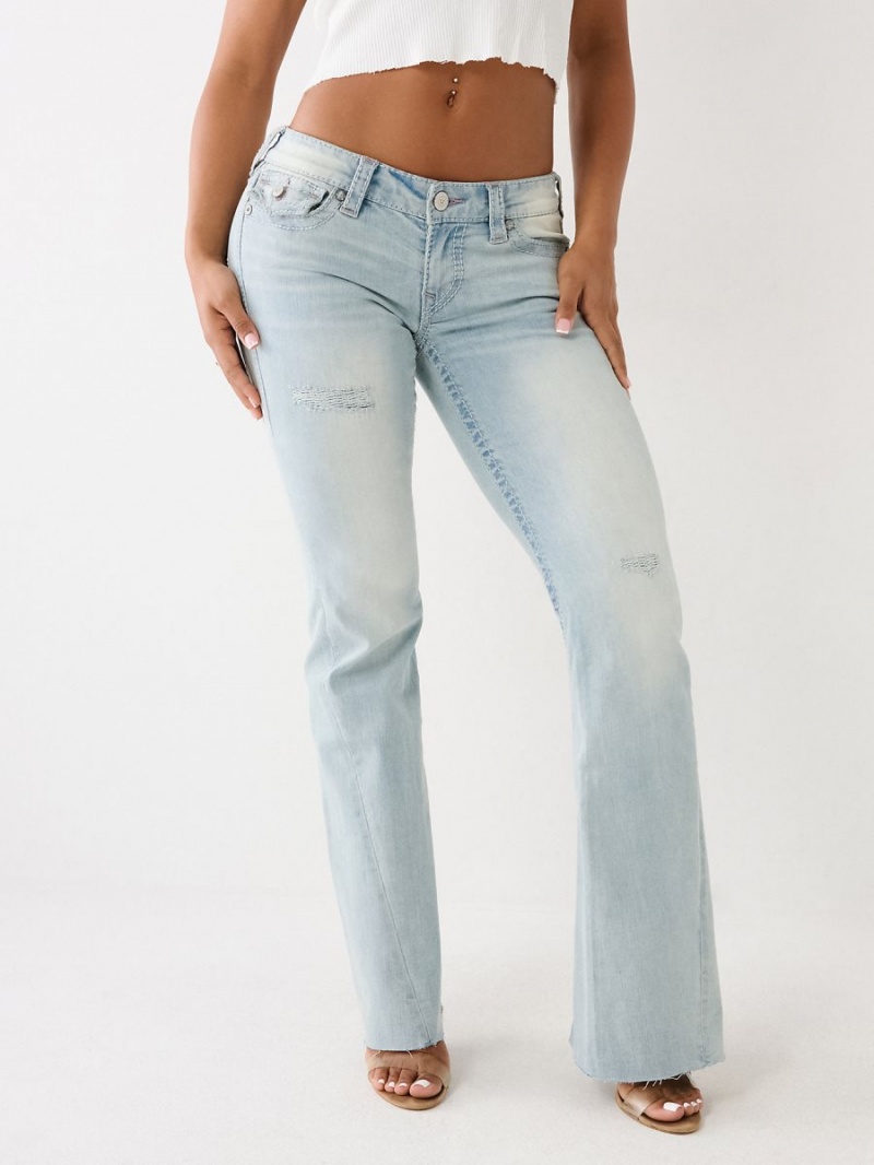 La Jolla W/ Destroy True Religion Joey Low Rise Big T Flare Jeans | 1645-HFCNX