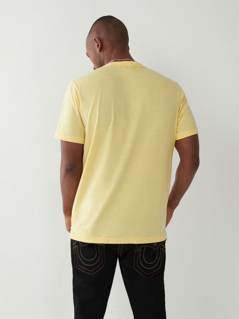 Lemon True Religion Henley T Shirts | 0267-YWCDX