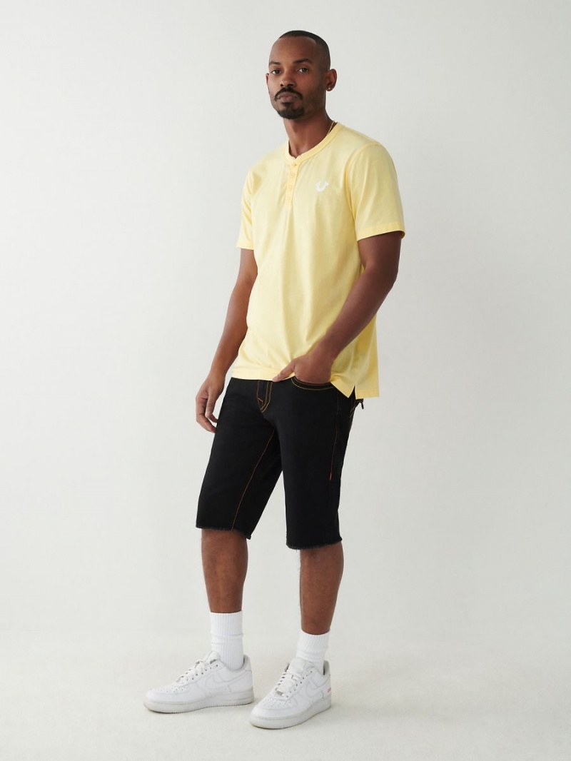 Lemon True Religion Henley T Shirts | 0267-YWCDX