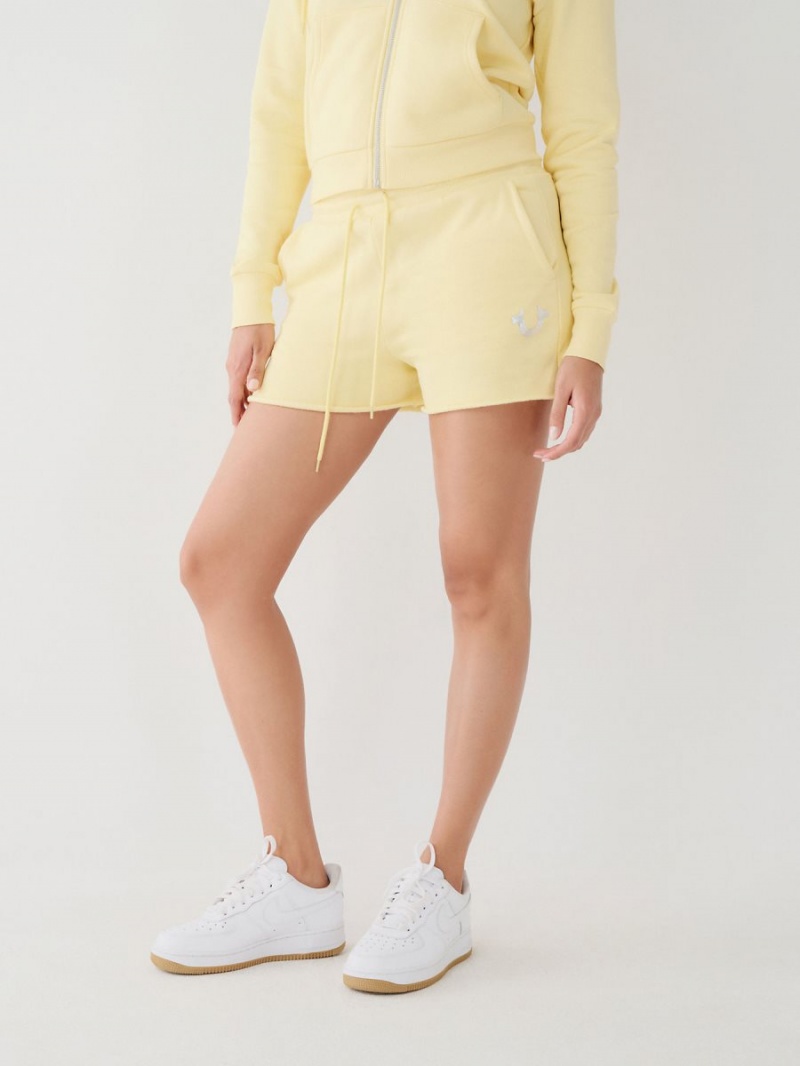 Lemon True Religion Logo Sweat Shorts | 7863-PCWTH