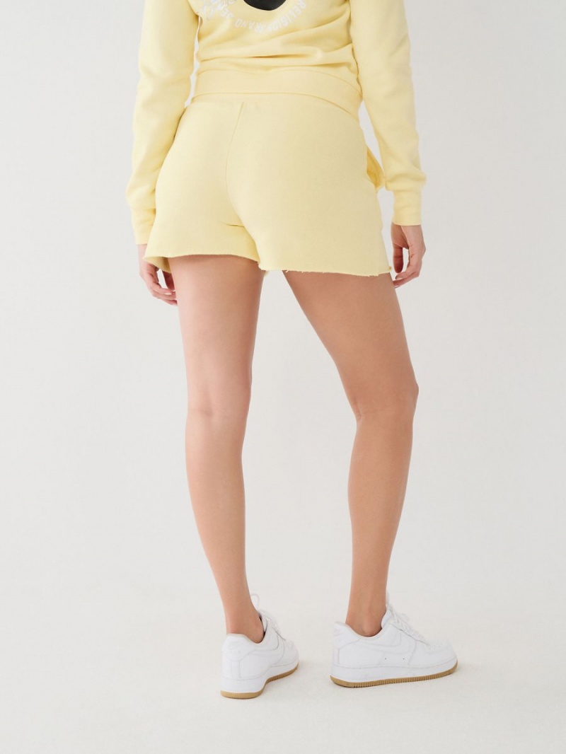 Lemon True Religion Logo Sweat Shorts | 7863-PCWTH