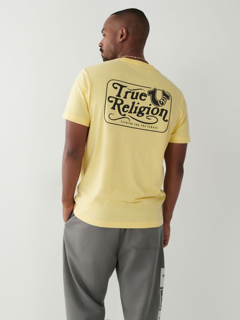 Lemon True Religion Logo T Shirts | 1352-FICRD