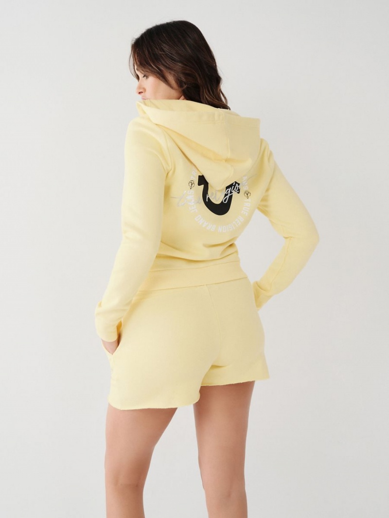 Lemon True Religion Logo Zip Hoodie | 1890-ZCXBM