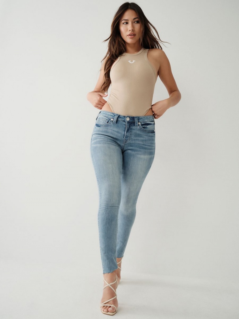 Light Breeze True Religion Jennie Mid Rise Curvy Skinny Jeans | 1842-GLMKF