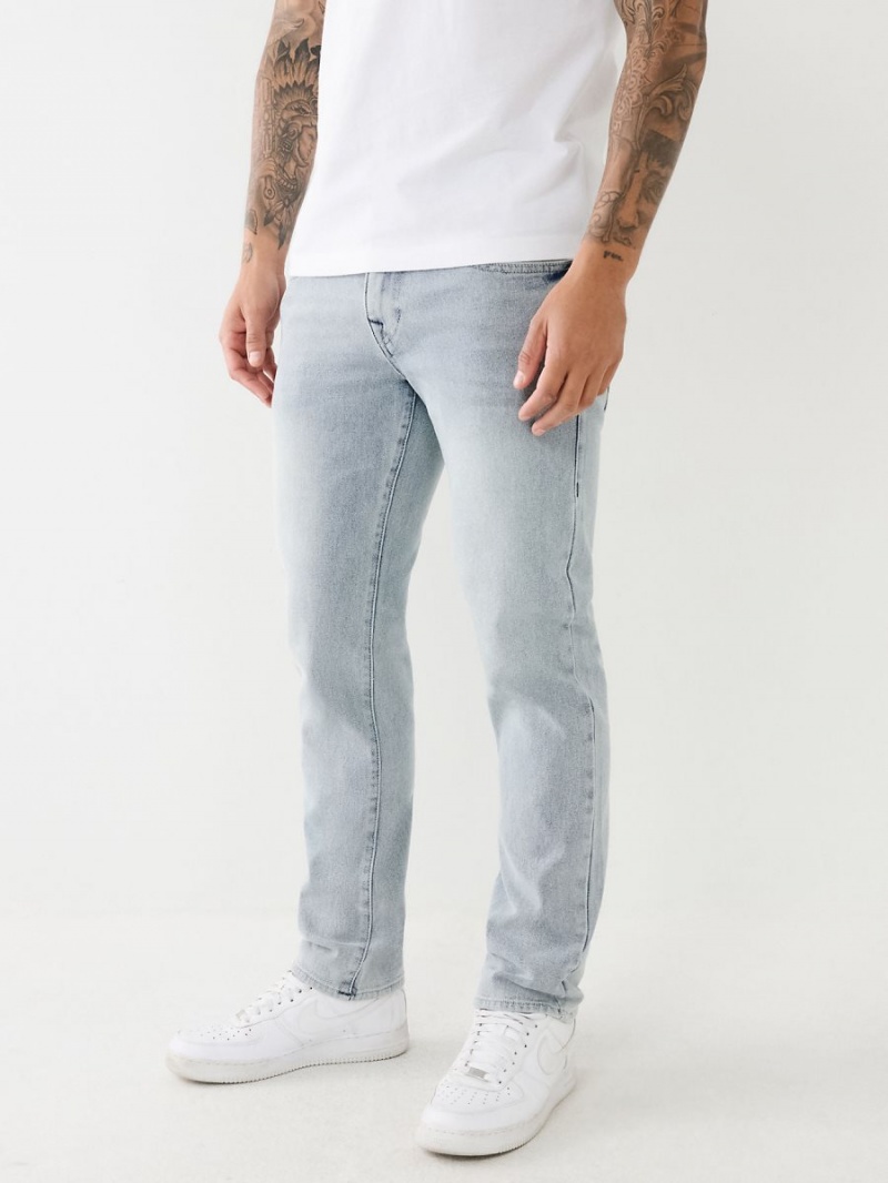 Light Breezy Wash True Religion Geno Single Needle Flap Slim Jeans | 9517-GKACD