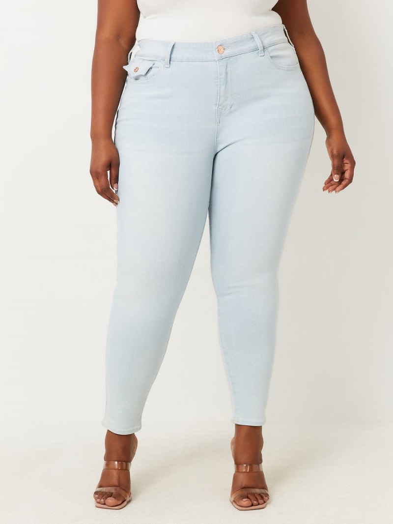 Light Freeze True Religion Plus Jennie Mid Rise Curvy Skinny Jeans | 1239-PMJCE