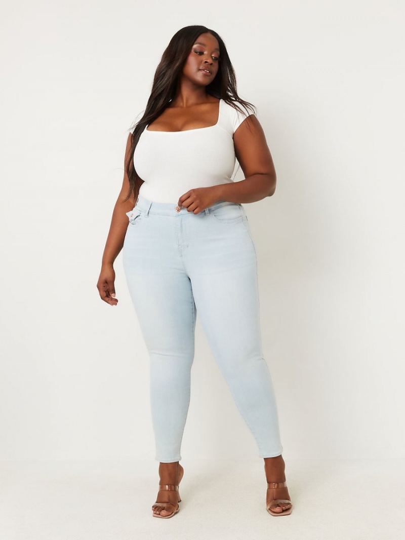 Light Freeze True Religion Plus Jennie Mid Rise Curvy Skinny Jeans | 1239-PMJCE