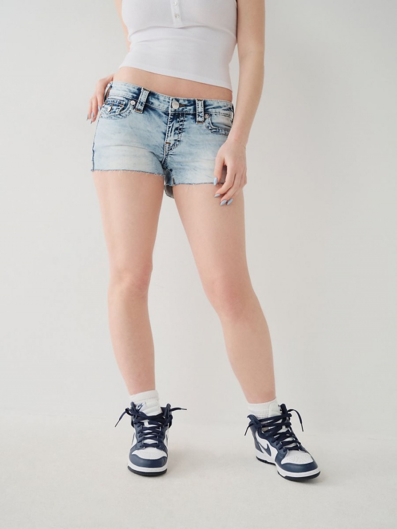 Light Kyanite True Religion Joey Big T Low Rise Shorts | 4091-PVTQK