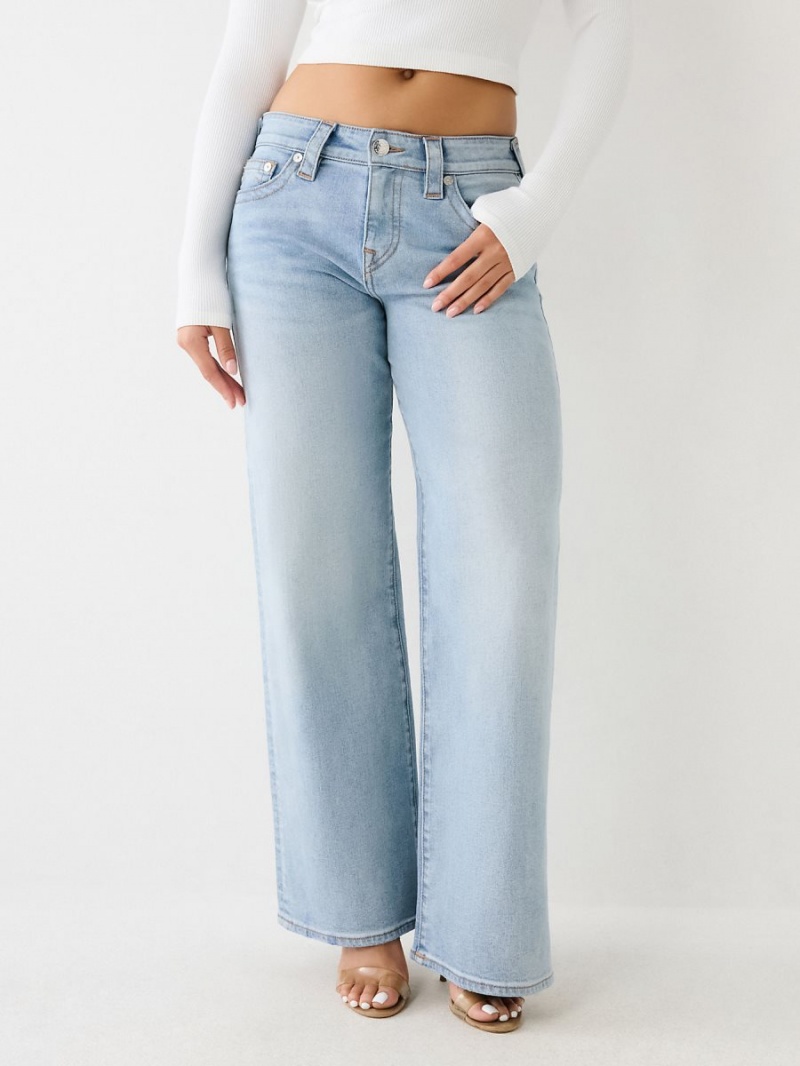 Light Wash True Religion Bobbi Baggy Jeans | 2389-CYKTI