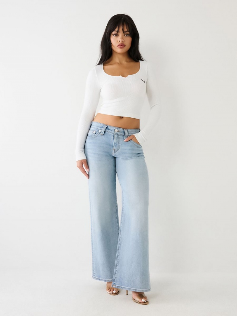 Light Wash True Religion Bobbi Baggy Jeans | 2389-CYKTI