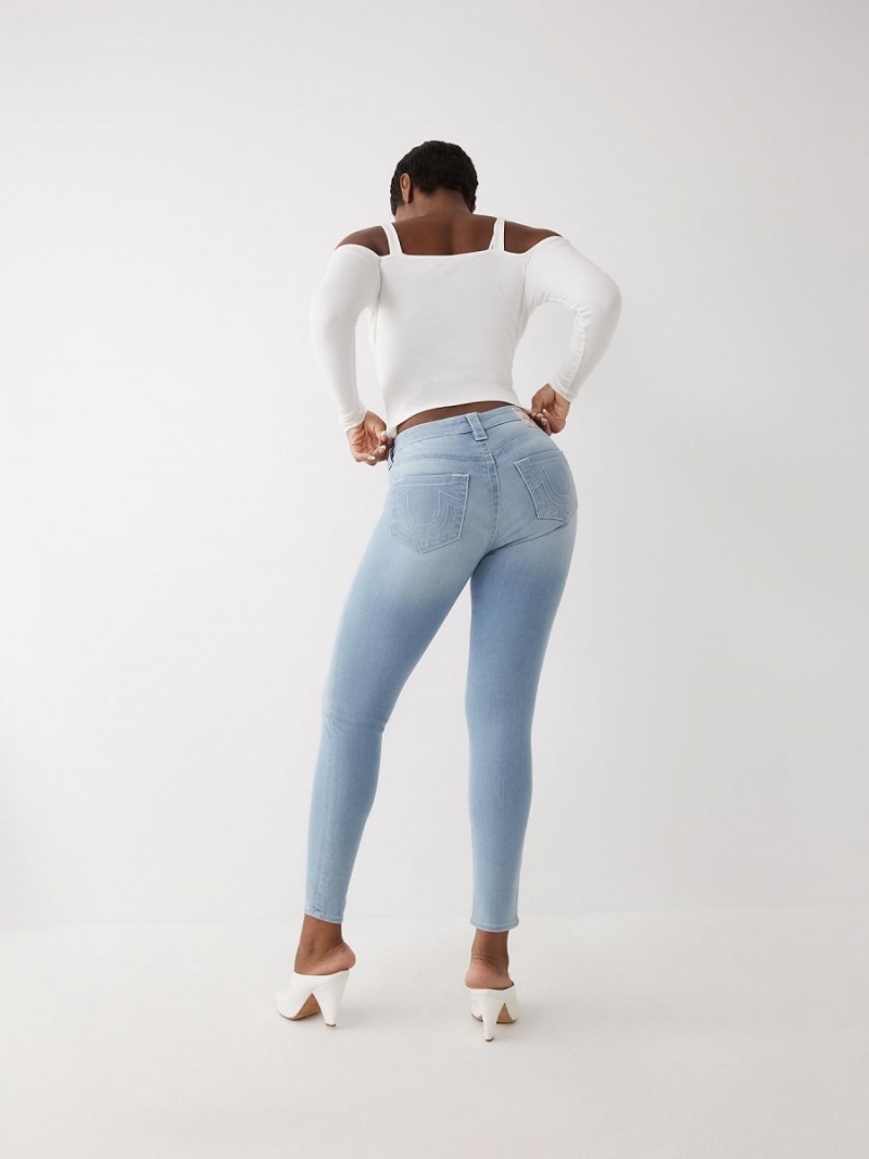 Light Wash True Religion Jennie Mid Rise Curvy Skinny Jeans | 3214-TGJRN