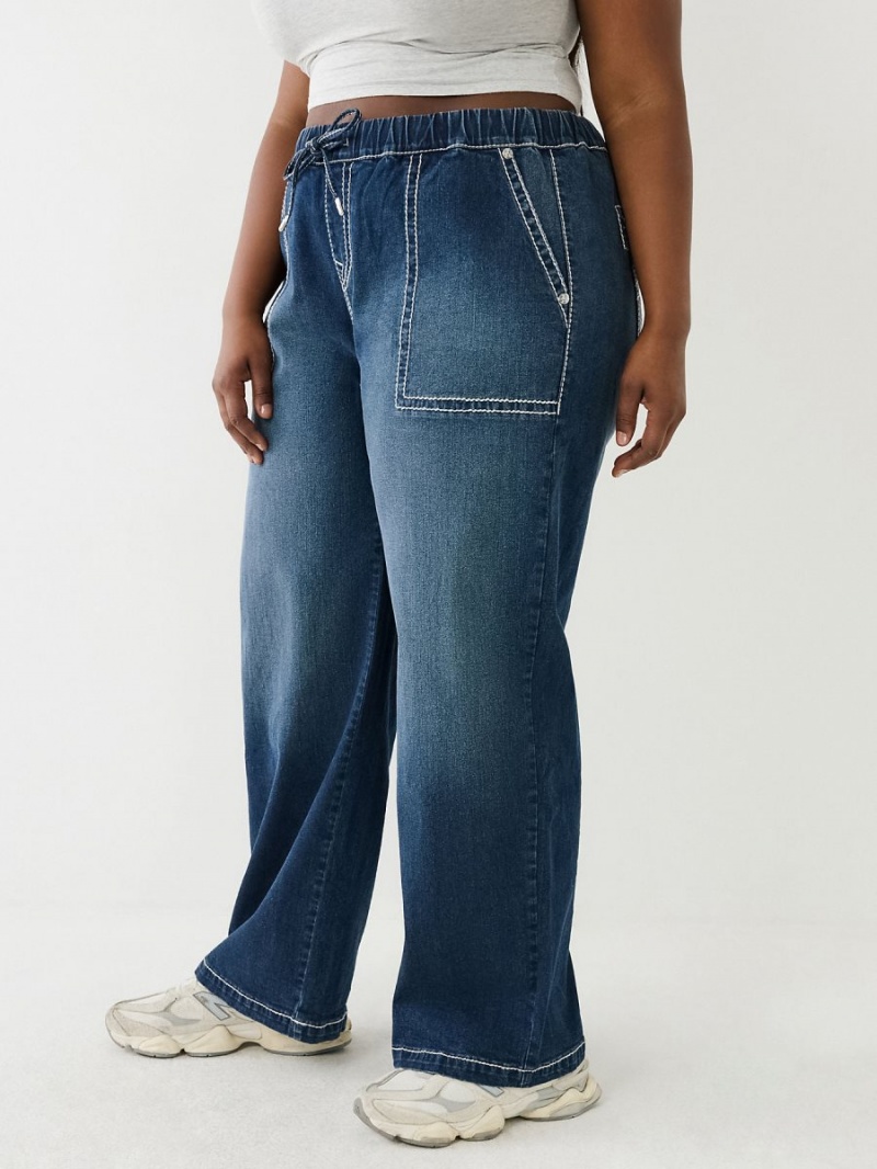 Love In A Mist True Religion Plus Relaxed Baggy Big T Cargo Pants | 6495-CRDIA