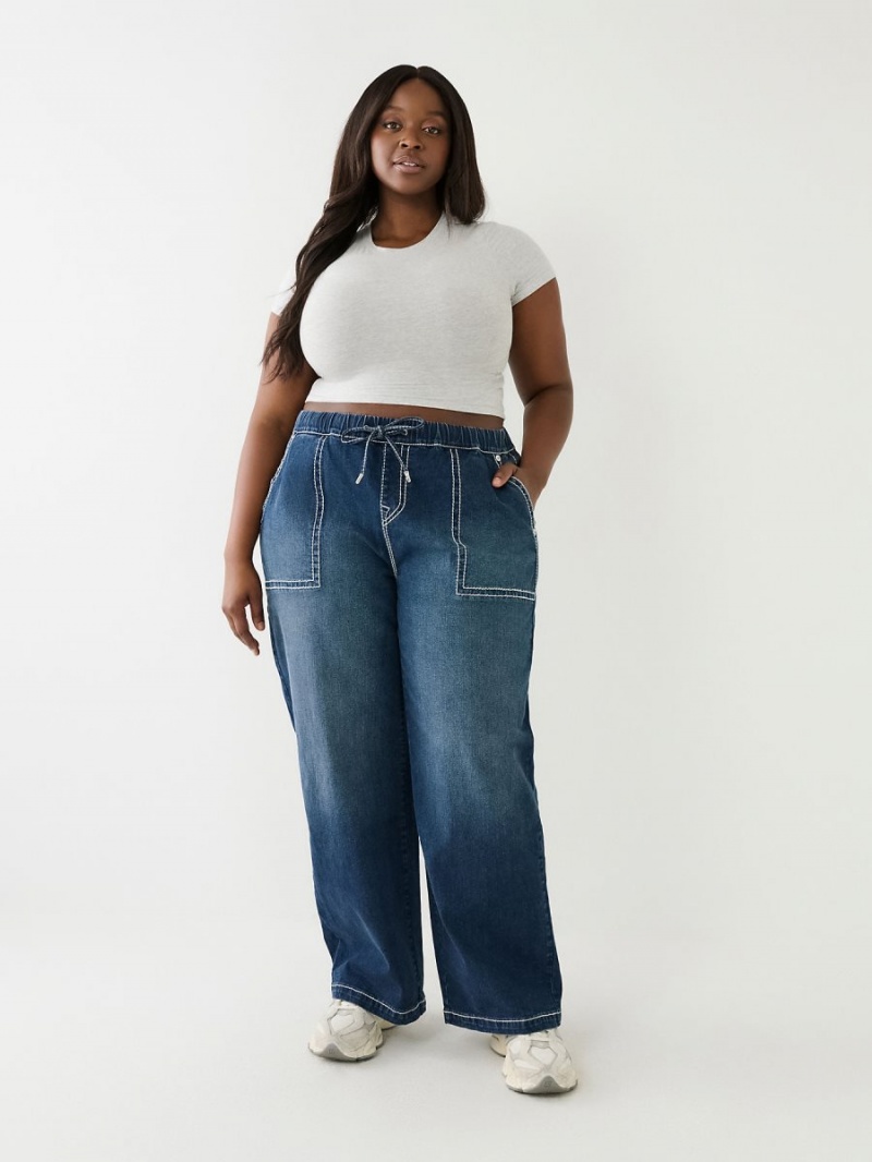 Love In A Mist True Religion Plus Relaxed Baggy Big T Cargo Pants | 6495-CRDIA