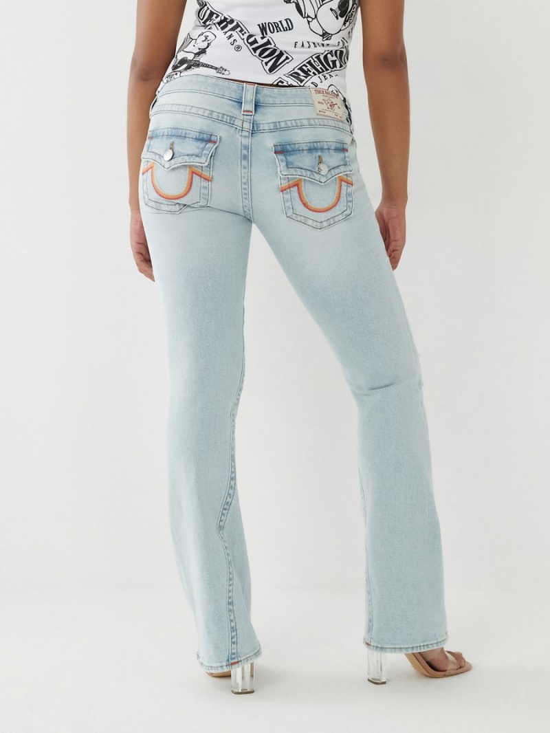 Luminous Night W/ Destroy True Religion Joey Low Rise Flare Jeans | 8256-GDLAE