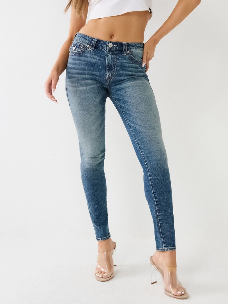 Macau True Religion Jennie Mid Rise Flap Super Skinny Jeans | 6523-GTEHM