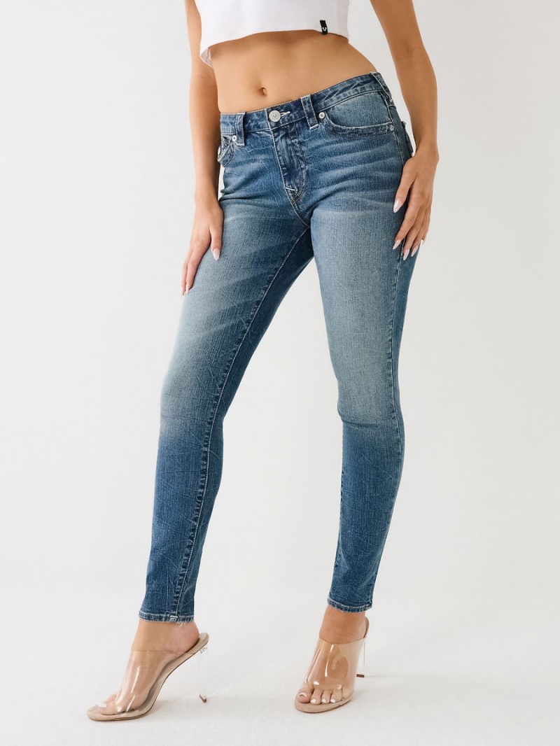 Macau True Religion Jennie Mid Rise Flap Super Skinny Jeans | 6523-GTEHM