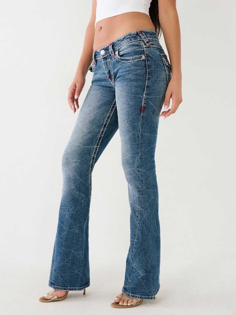 Macau True Religion Joey Super T Low Rise Flare Jeans | 2694-YMJNX