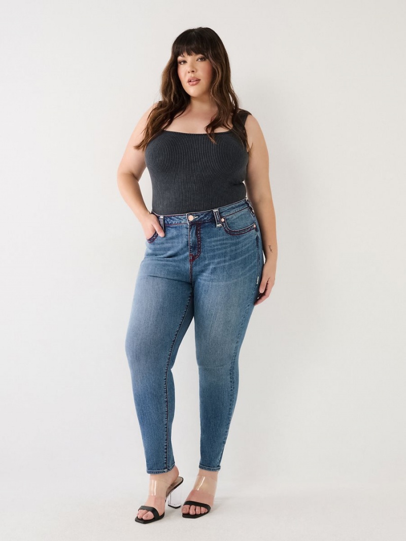 Marbella True Religion Plus Jennie Super T Curvy Skinny Jeans | 5863-ANVWC