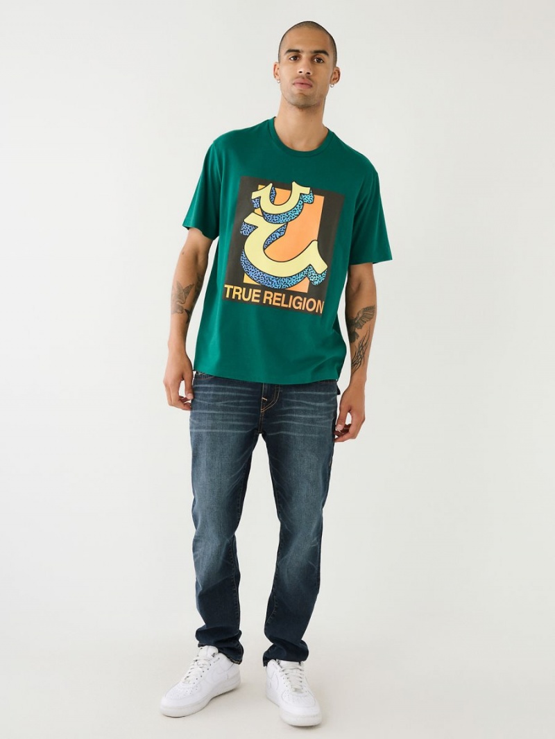 Marshland True Religion Channel Graphic Relaxed T Shirts | 9572-BDRJV