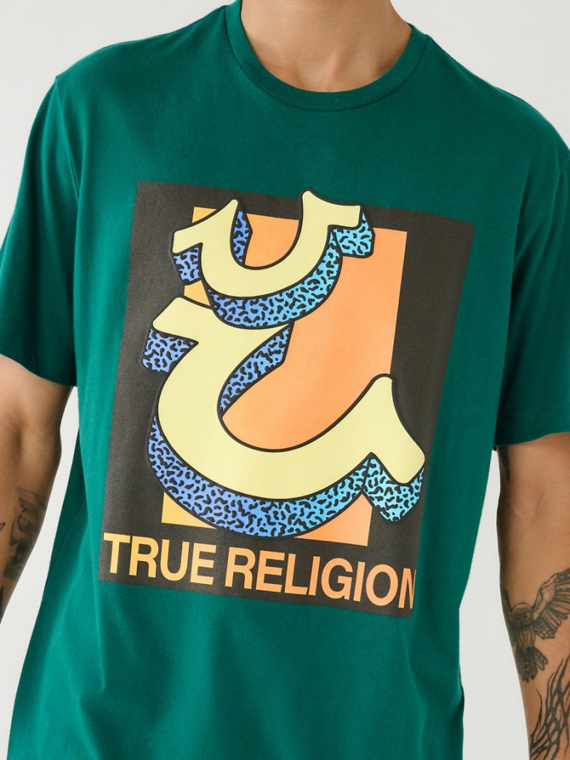 Marshland True Religion Channel Graphic Relaxed T Shirts | 9572-BDRJV