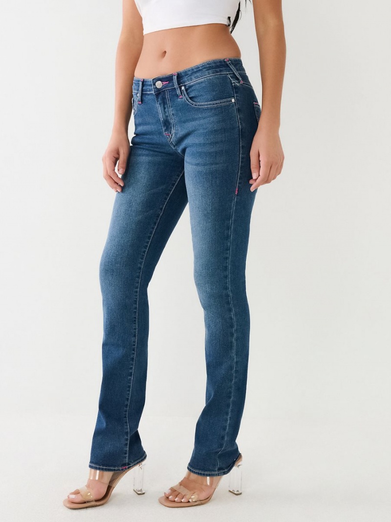 Medium Flake True Religion Billie Mid Rise Straight Jeans | 0214-WEOUH