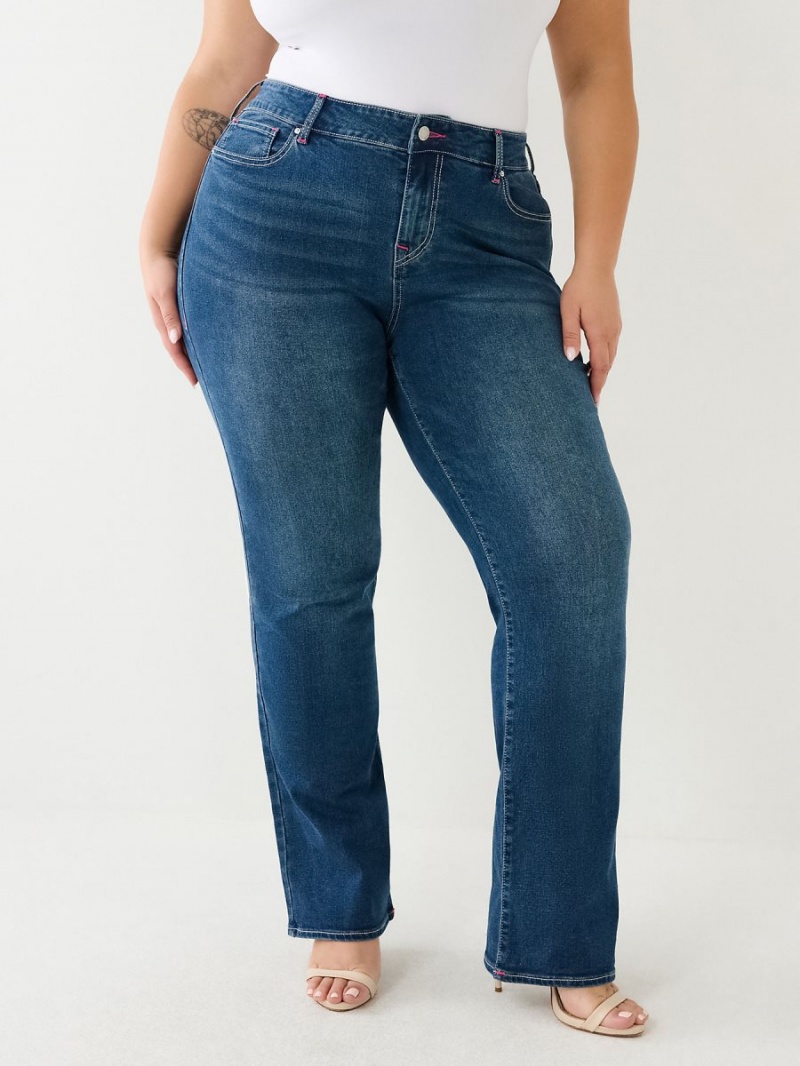 Medium Flake True Religion Plus Billie Mid Rise Straight Jeans | 3609-RFMXG