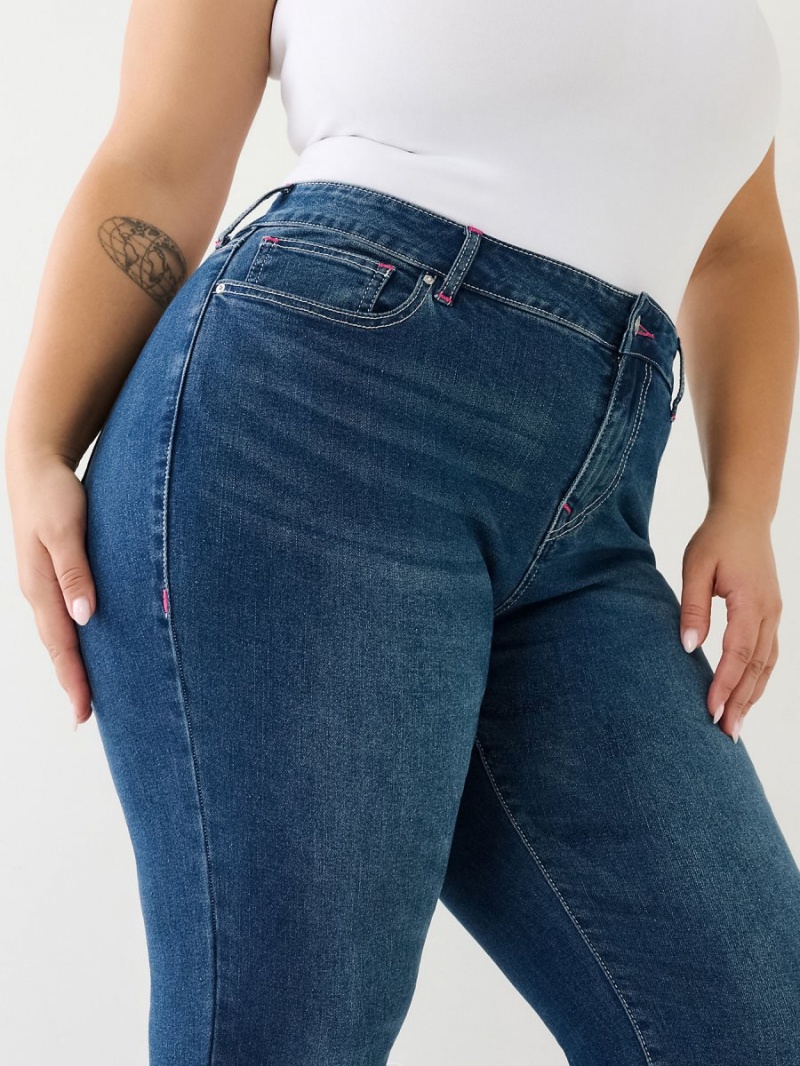 Medium Flake True Religion Plus Billie Mid Rise Straight Jeans | 3609-RFMXG