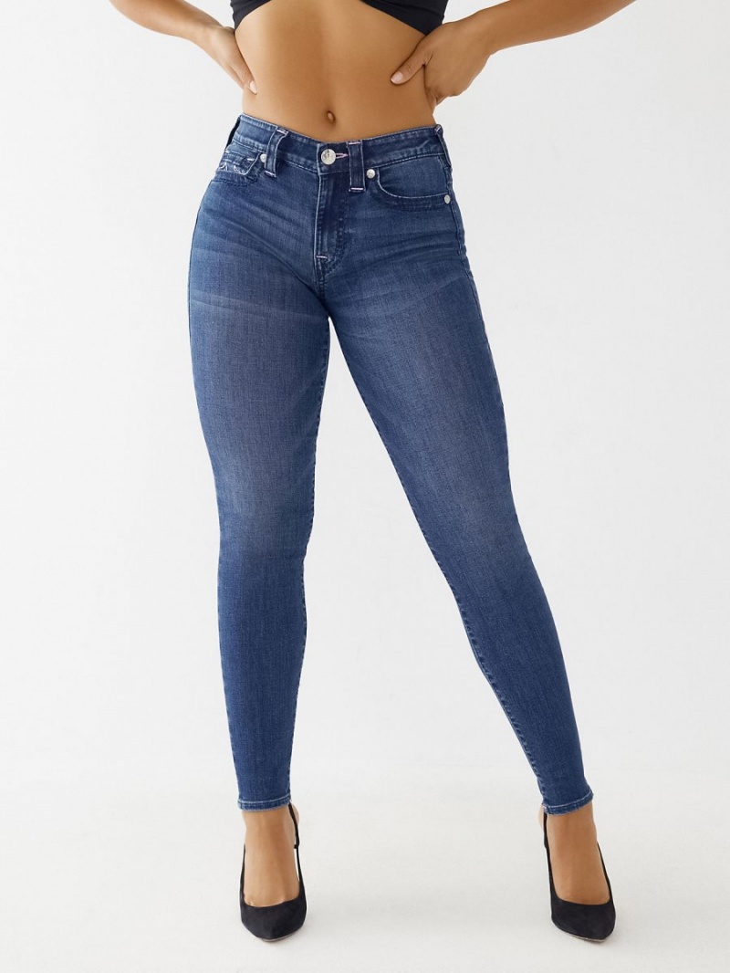 Medium Midnight Haze True Religion Jennie Big T Curvy Skinny Jeans | 8740-HTLWZ