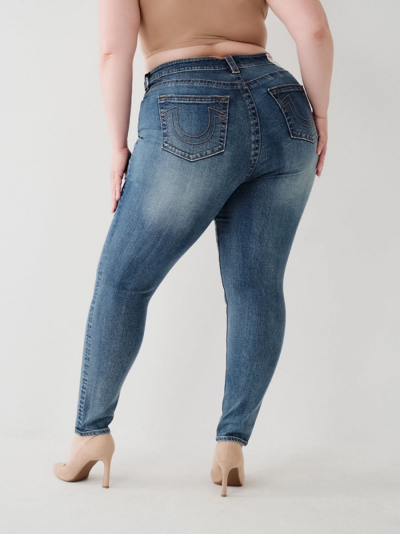 Medium Sprinter True Religion Jennie Mid Rise Curvy Skinny Jeans | 3271-OZRSD