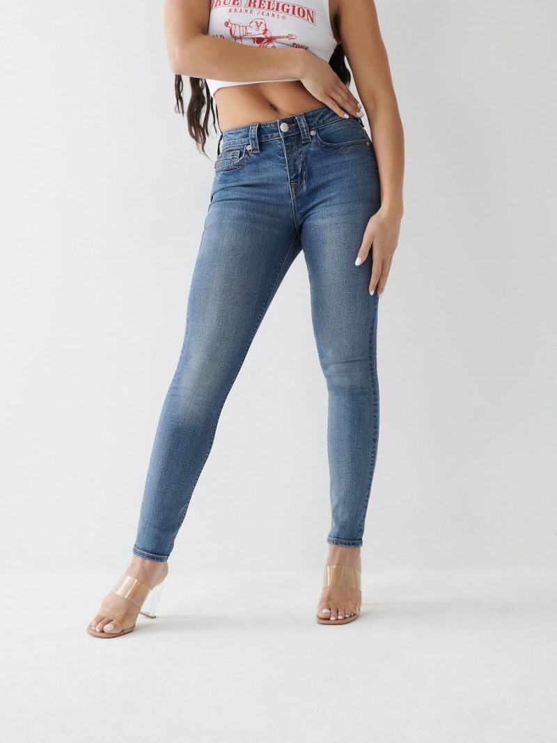 Medium Sprinter True Religion Jennie Mid Rise Curvy Skinny Jeans | 3271-OZRSD