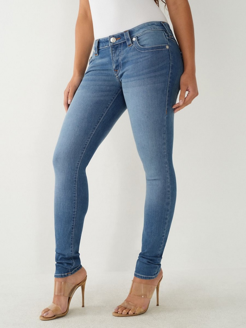 Medium Techno Wash True Religion Stella Low Rise Skinny Jeans | 4356-XVSRM