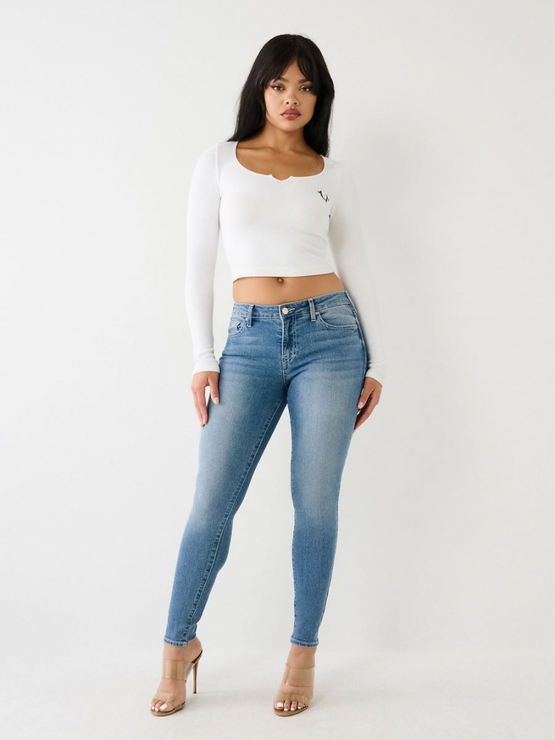 Medium Viper True Religion Jennie Mid Rise Curvy Skinny Jeans | 9754-DMNYF