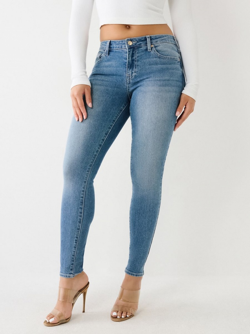 Medium Viper True Religion Jennie Mid Rise Curvy Skinny Jeans | 9754-DMNYF