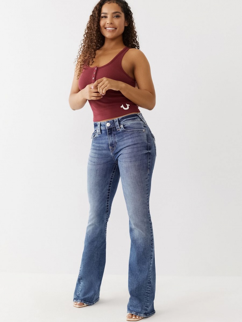 Medium Wash 2 True Religion Joey Flare Jeans | 0913-BNYSP