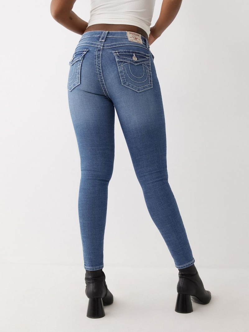 Medium Wash True Religion Halle High Rise Super Skinny Jeans | 7126-HCPZQ